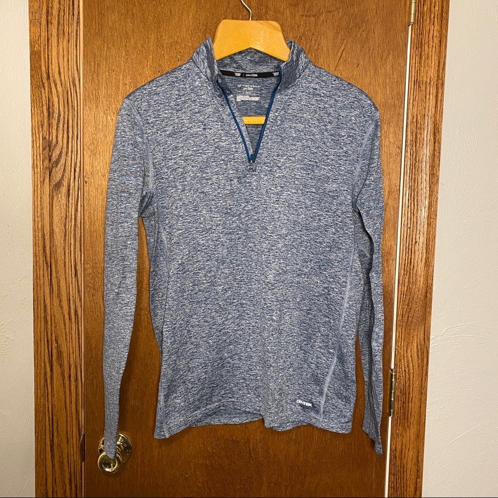 Tek Gear teal heather fleece lined quarter zip